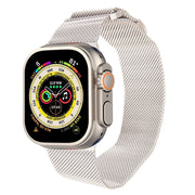 For Apple Watch Ultra 49mm Milanese Metal Magnetic Watch Band(Starlight)