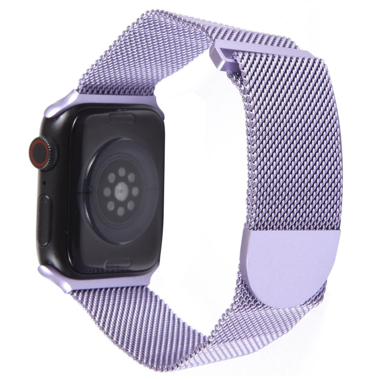 For Apple Watch 7 45mm Milanese Metal Magnetic Watch Band(Lavender Purple)