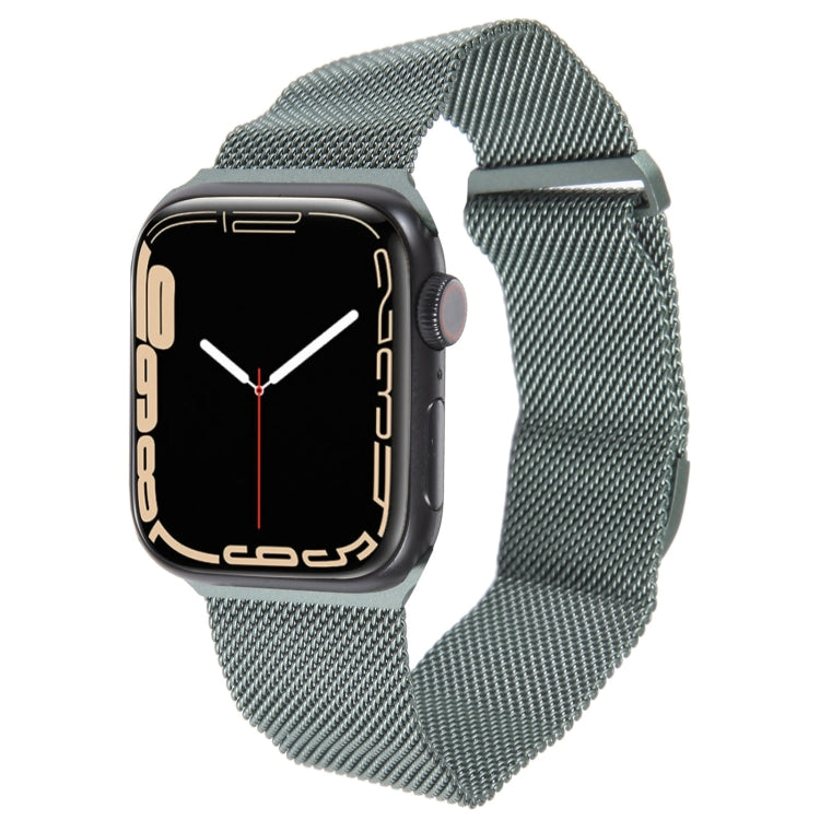 For Apple Watch 3 38mm Milanese Metal Magnetic Watch Band(Pine Green)
