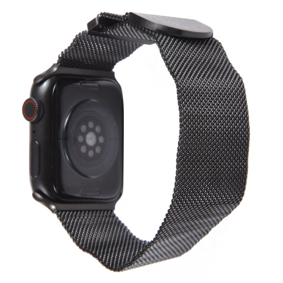 For Apple Watch 2 38mm Milanese Metal Magnetic Watch Band(Black)