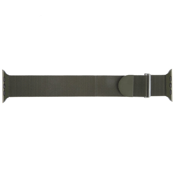 For Apple Watch 2 38mm Milanese Metal Magnetic Watch Band(Army Green)