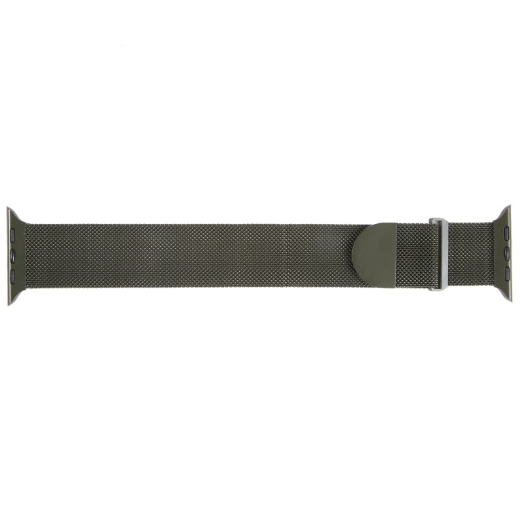 For Apple Watch 2 38mm Milanese Metal Magnetic Watch Band(Army Green)