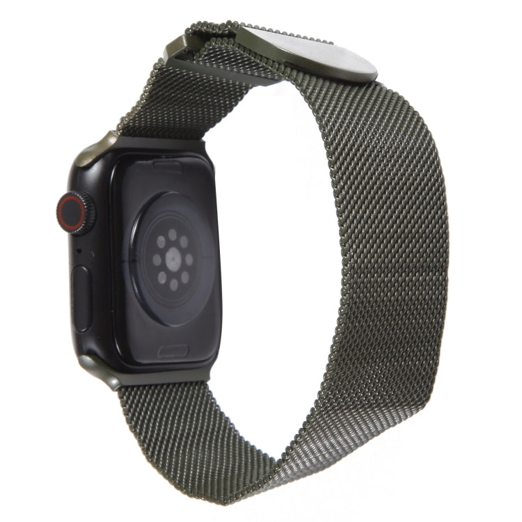 For Apple Watch 2 38mm Milanese Metal Magnetic Watch Band(Army Green)