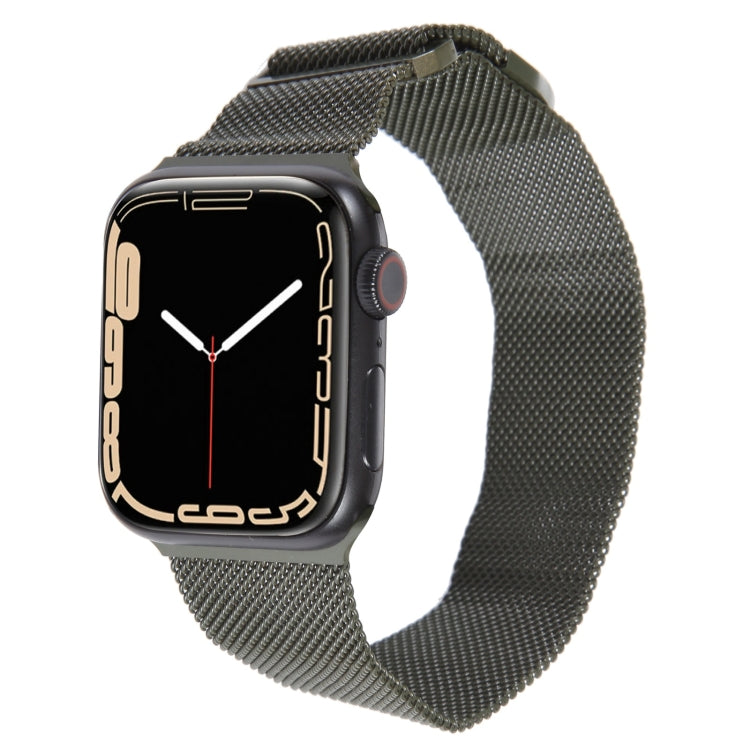 For Apple Watch 2 38mm Milanese Metal Magnetic Watch Band(Army Green)