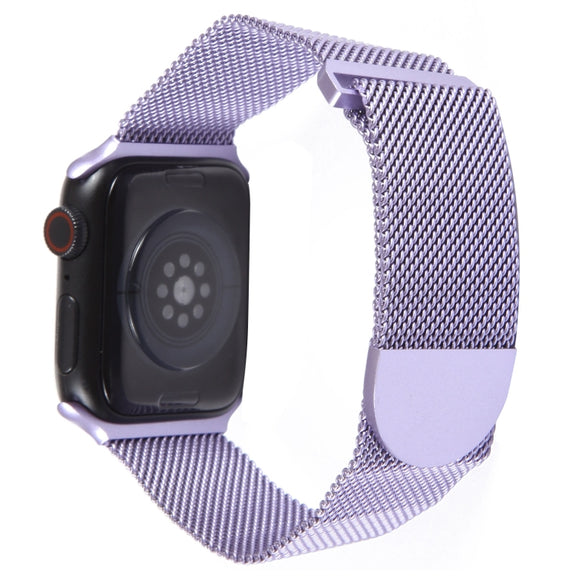 For Apple Watch 2 38mm Milanese Metal Magnetic Watch Band(Lavender Purple)