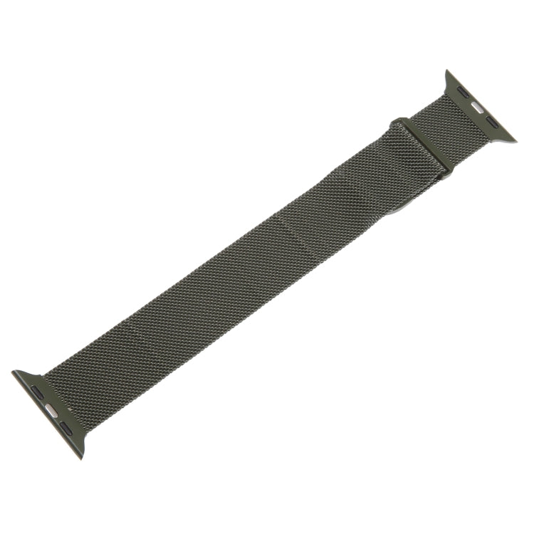 For Apple Watch 2 42mm Milanese Metal Magnetic Watch Band(Army Green)