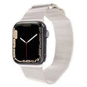 For Apple Watch 42mm Milanese Metal Magnetic Watch Band(Starlight)