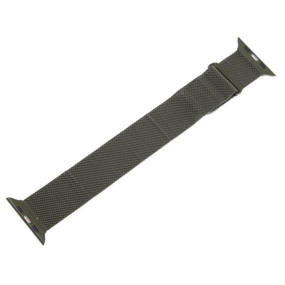 For Apple Watch 42mm Milanese Metal Magnetic Watch Band(Army Green)