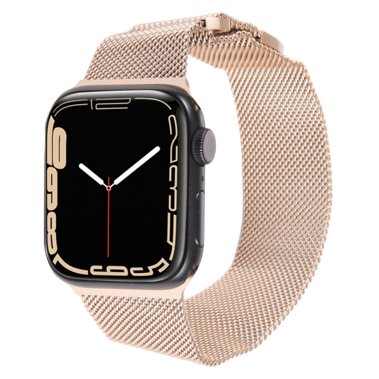For Apple Watch 42mm Milanese Metal Magnetic Watch Band(Retro Gold)
