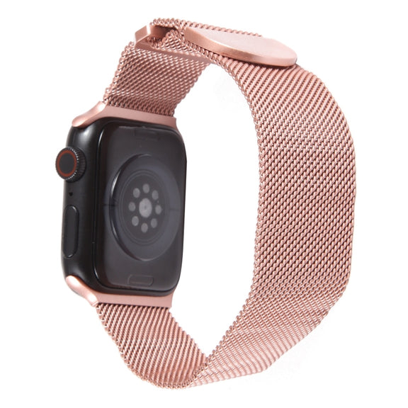 For Apple Watch 42mm Milanese Metal Magnetic Watch Band(Pink)