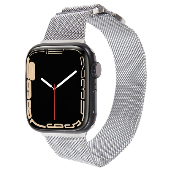 For Apple Watch 38mm Milanese Metal Magnetic Watch Band(Silver)