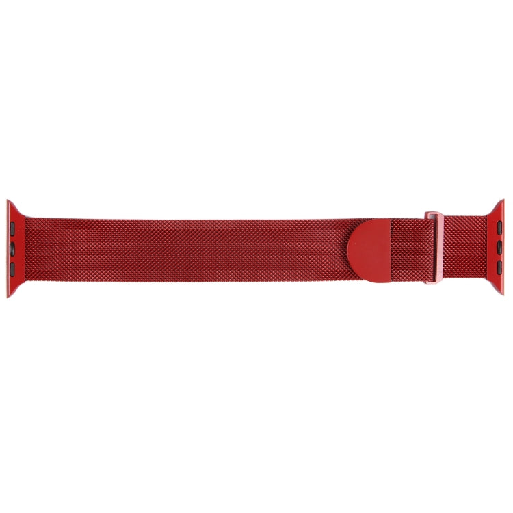 For Apple Watch 38mm Milanese Metal Magnetic Watch Band(Red)