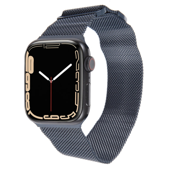 For Apple Watch 38mm Milanese Metal Magnetic Watch Band(Midnight Blue)
