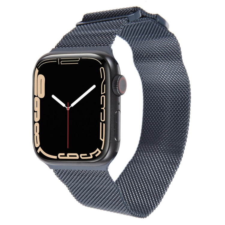 For Apple Watch 38mm Milanese Metal Magnetic Watch Band(Midnight Blue)