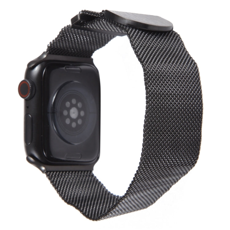 For Apple Watch 38mm Milanese Metal Magnetic Watch Band(Black)