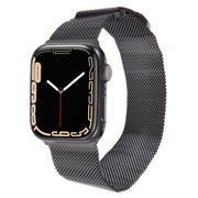 For Apple Watch 38mm Milanese Metal Magnetic Watch Band(Black)