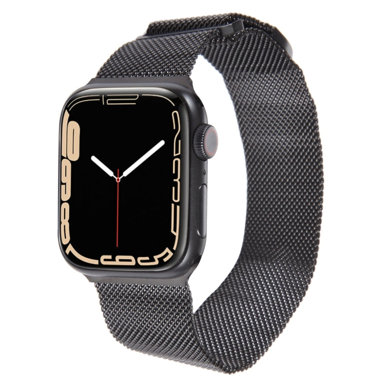 For Apple Watch 38mm Milanese Metal Magnetic Watch Band(Black)