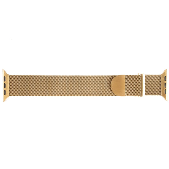 For Apple Watch 38mm Milanese Metal Magnetic Watch Band(Gold)