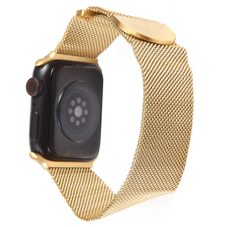 For Apple Watch 38mm Milanese Metal Magnetic Watch Band(Gold)