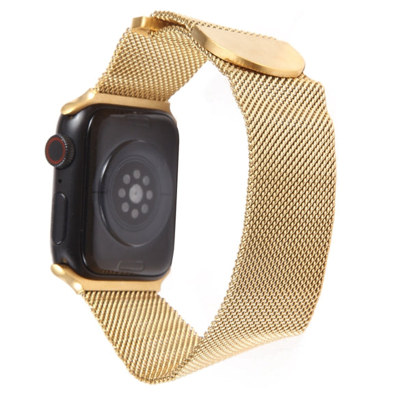 For Apple Watch 38mm Milanese Metal Magnetic Watch Band(Gold)