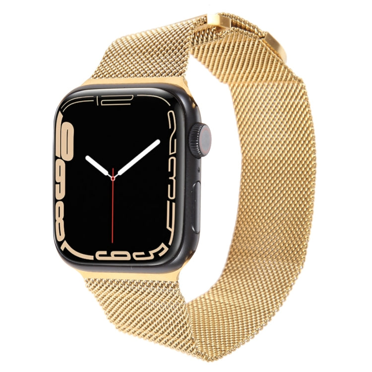 For Apple Watch 38mm Milanese Metal Magnetic Watch Band(Gold)