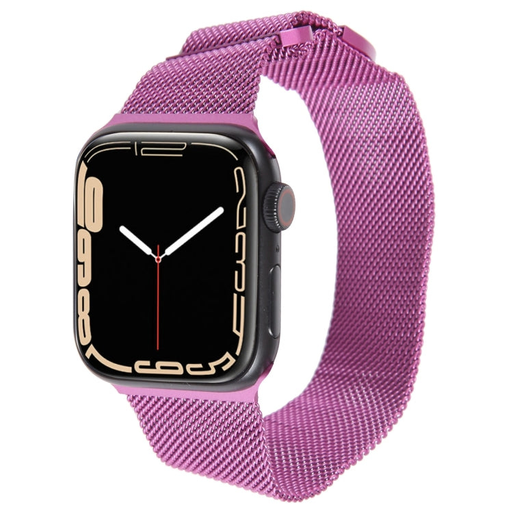 For Apple Watch 38mm Milanese Metal Magnetic Watch Band(Purple)