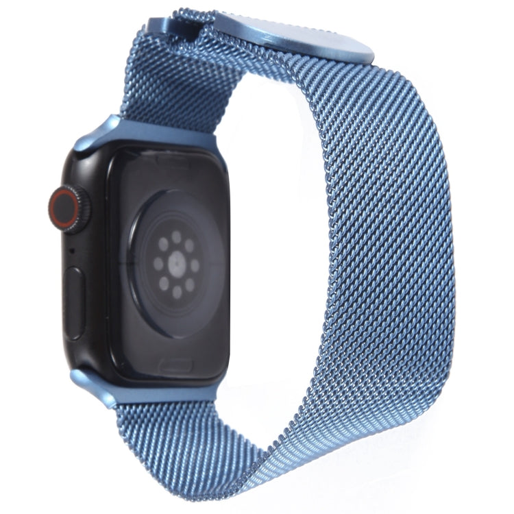For Apple Watch 38mm Milanese Metal Magnetic Watch Band(Blue)