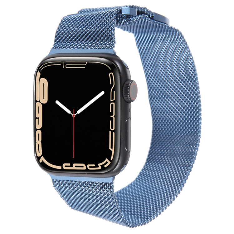 For Apple Watch 38mm Milanese Metal Magnetic Watch Band(Blue)