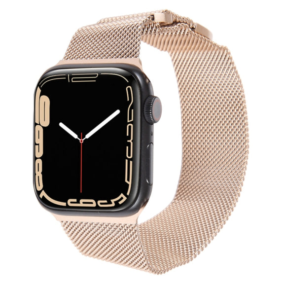 For Apple Watch 38mm Milanese Metal Magnetic Watch Band(Retro Gold)