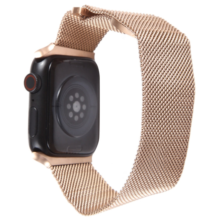 For Apple Watch 38mm Milanese Metal Magnetic Watch Band(Rose Gold)