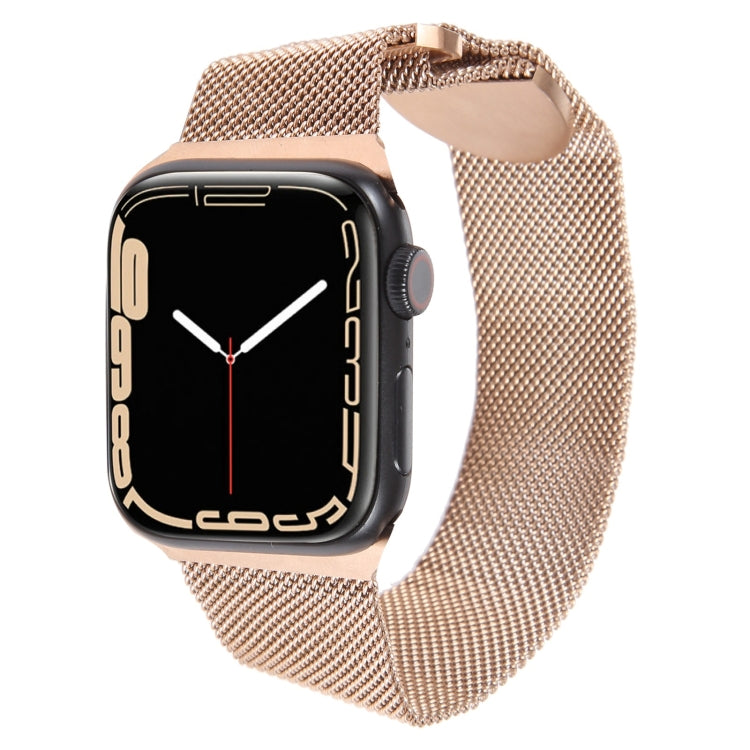 For Apple Watch 38mm Milanese Metal Magnetic Watch Band(Rose Gold)