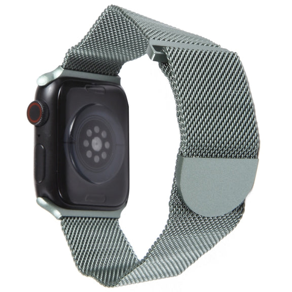For Apple Watch 38mm Milanese Metal Magnetic Watch Band(Pine Green)