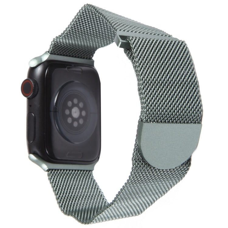 For Apple Watch 38mm Milanese Metal Magnetic Watch Band(Pine Green)