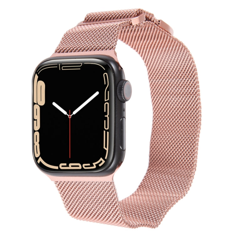 For Apple Watch 38mm Milanese Metal Magnetic Watch Band(Pink)