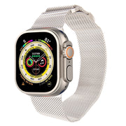 For Apple Watch 9 45mm Milanese Metal Magnetic Watch Band(Starlight)