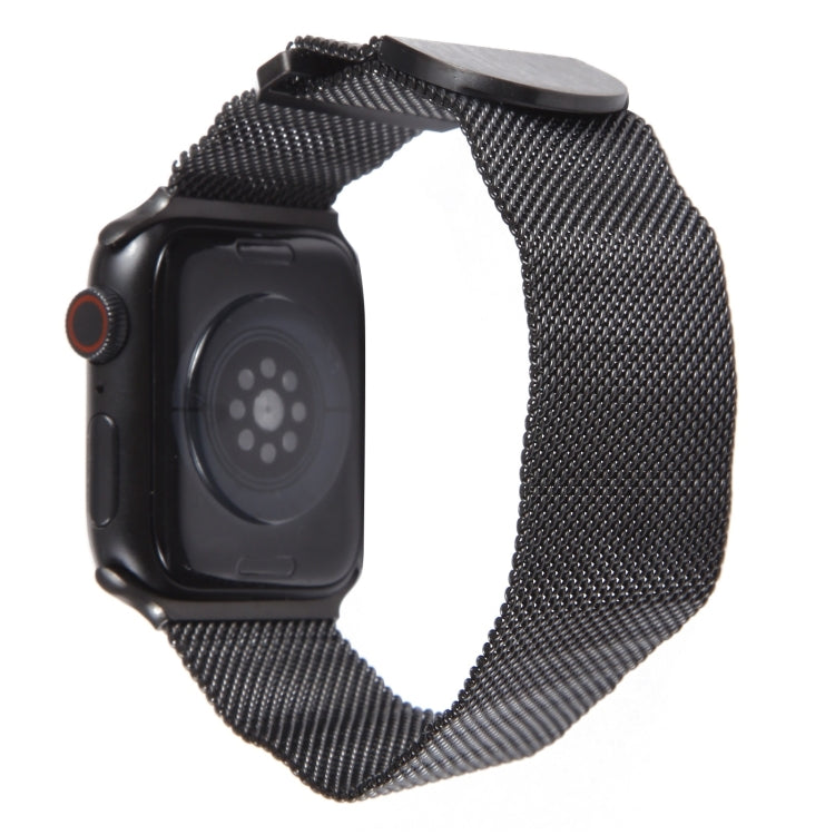 For Apple Watch 9 45mm Milanese Metal Magnetic Watch Band(Black)