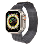 For Apple Watch 9 45mm Milanese Metal Magnetic Watch Band(Black)
