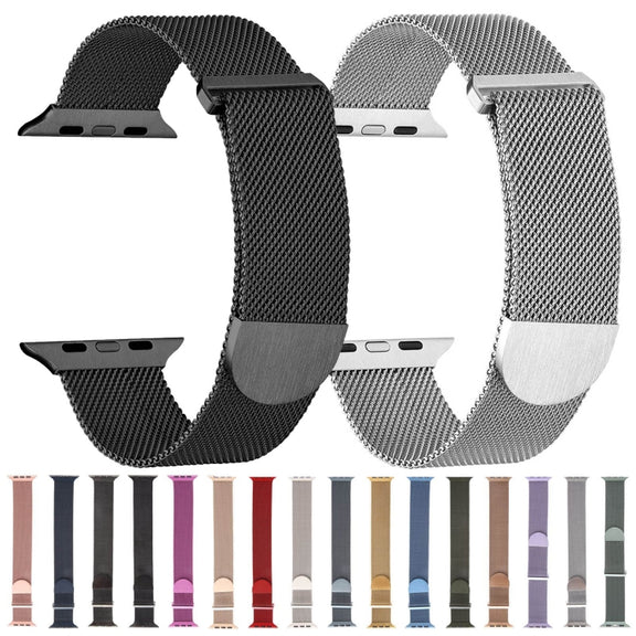 For Apple Watch 38mm Milanese Metal Magnetic Watch Band(Red)