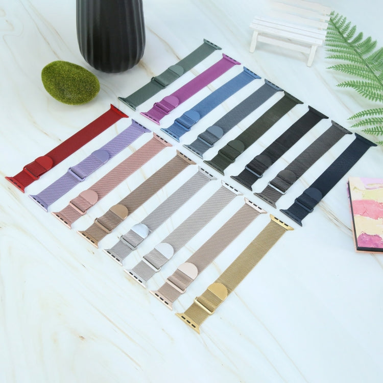 For Apple Watch 2 38mm Milanese Metal Magnetic Watch Band(Retro Gold)