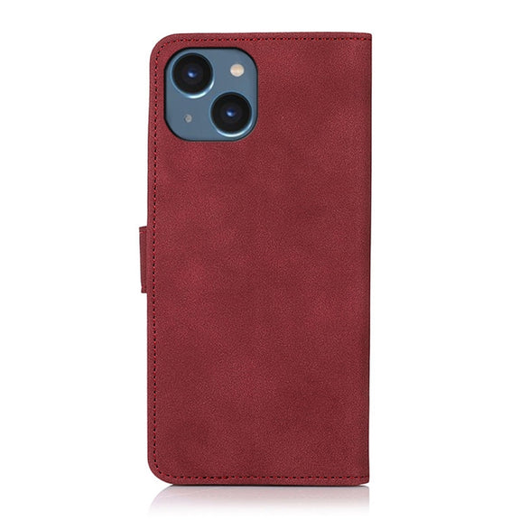 For iPhone 15 KHAZNEH Matte Texture Leather Phone Case(Red)