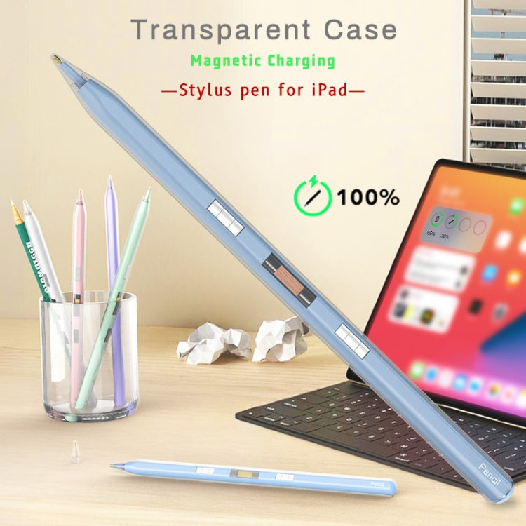 P10s Transparent Case Wireless Charging Stylus Pen for iPad 2018 or Later(Pink)