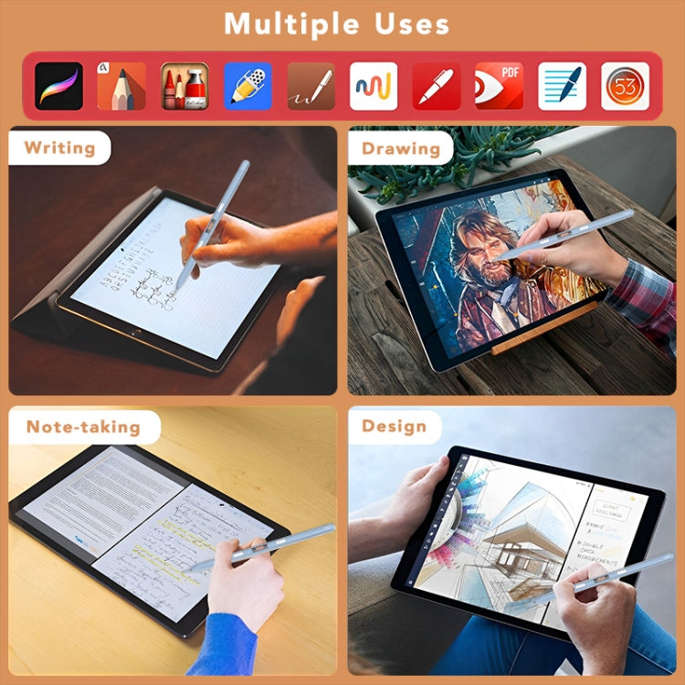 P10s Transparent Case Wireless Charging Stylus Pen for iPad 2018 or Later(Pink)
