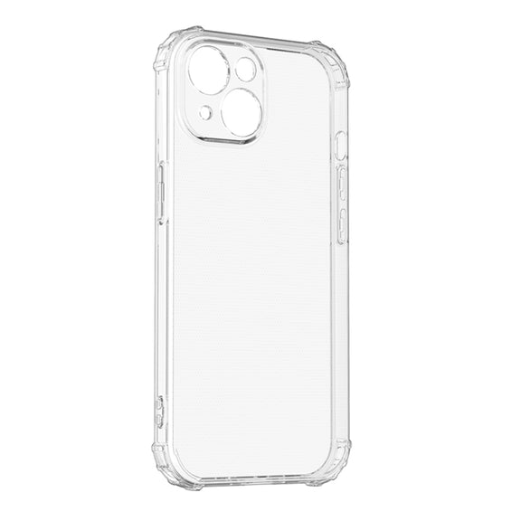 For iPhone 15 Four-Corner Shockproof Clear TPU Phone Case(Transparent)