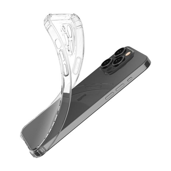 For iPhone 15 Pro Four-Corner Shockproof Clear TPU Phone Case(Transparent)