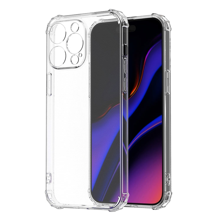 For iPhone 15 Pro Max Four-Corner Shockproof Clear TPU Phone Case(Transparent)
