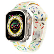 Rainbow Raindrops Silicone Watch Band For Apple Watch Ultra 49mm(Beige) - Watch Bands by PMC TechLife | Online Shopping South Africa | PMC TechLife