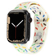 Rainbow Raindrops Silicone Watch Band For Apple Watch 7 41mm(Beige) - Watch Bands by PMC TechLife | Online Shopping South Africa | PMC TechLife