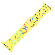 Rainbow Raindrops Silicone Watch Band For Apple Watch SE 2022 40mm(Yellow)