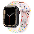 Rainbow Raindrops Silicone Watch Band For Apple Watch SE 2022 44mm(Pink) - Watch Bands by PMC TechLife | Online Shopping South Africa | PMC TechLife