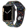 Rainbow Raindrops Silicone Watch Band For Apple Watch 6 40mm(Black) - Watch Bands by PMC TechLife | Online Shopping South Africa | PMC TechLife